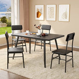 Dining Table Set for 4, Kitchen Dining Table with 4 Chairs for Small Space, Apartment Black