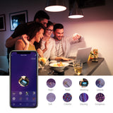 Teckin WiFi LED bulb E26 A19, TECKIN smart bulb, compatible with Google Home, multi-color, dimmable, warm and cold light, 7.5W 800LM. 2 PCS