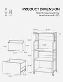 3 Tier Home Office Storage Stand with Drawer - Black
