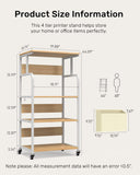 4 Tier Kitchen Microwave Rack with Storage Bag - Wood