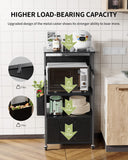 3 Tier Kitchen Storage Stand with Drawer and Side Hook - Black