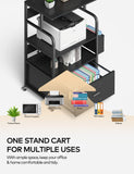 3 Tier Home Office Storage Stand with Drawer - Black