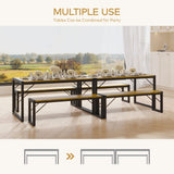 45.5" Dining Table Set for 4 with 2 Benches - Retro