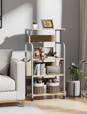 4 Tier Home Office Printer Stand with Storage - Wood