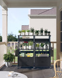 3 Tier Kitchen Storage Stand with Drawer and Side Hook - Black