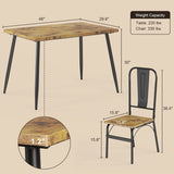 5 Pieces Mordern Dining Table Set for 4 With Versatile Home Kitchen Table and 4 Chairs - Retro