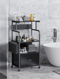 3 Tier Home Office Storage Stand with Drawer - Black