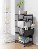 4 Tier Home Office Printer Stand with Storage - Black