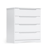 4 Drawer Dresser with Storage and Cut-Out Handles - White