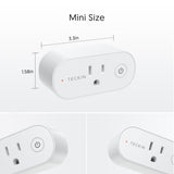 Smart Plug, TECKIN WiFi Outlet 15A Works with Alexa, Google Home and SmartThings